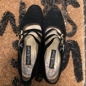 Vintage black suede Mary Jane shoes